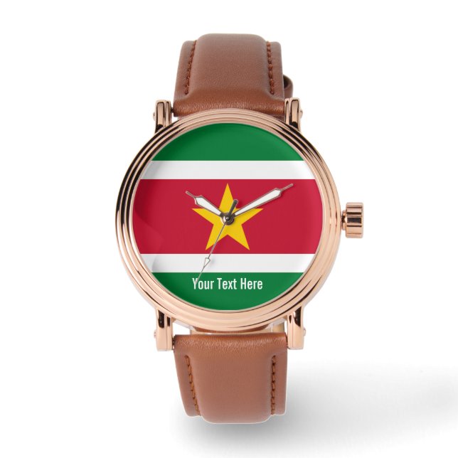 National flag of Suriname Armbanduhr (Vorderseite)