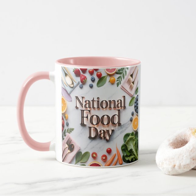 National Food Day Combo Mug Tasse (Mit Donut)