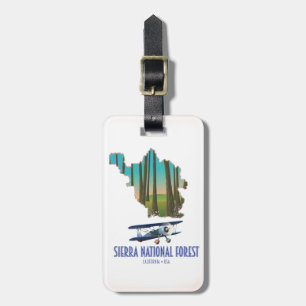 National forest California USA map Gepäckanhänger