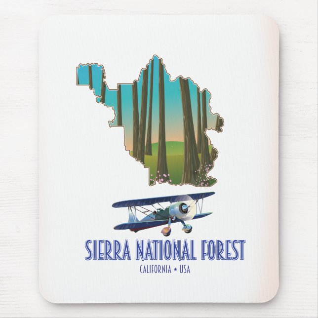 National forest California USA map Mousepad (Vorne)