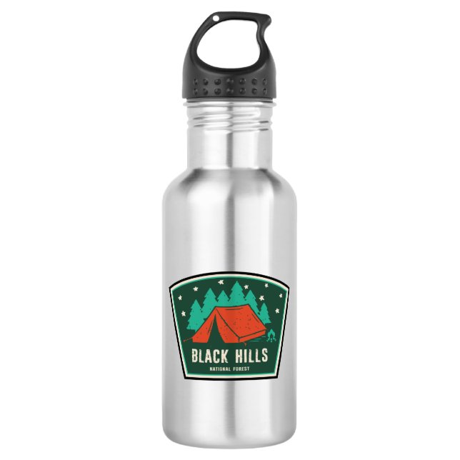 National Forest Camping Black Hills Edelstahlflasche (Vorderseite)