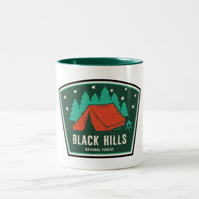 National Forest Camping Black Hills Zweifarbige Tasse (Mittel)