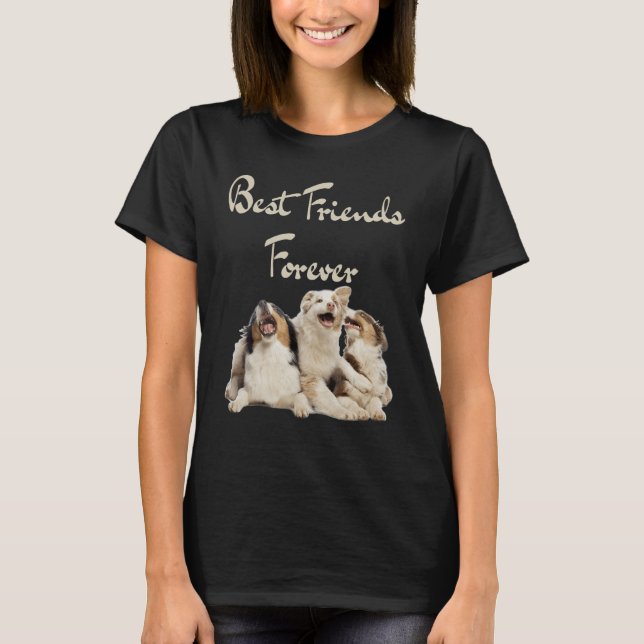 National Friendship Day Best Friends Forever Hunde T-Shirt (Vorderseite)