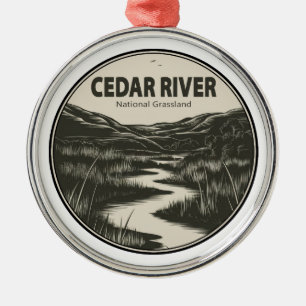 National Grassland Stream an der Cedar Ornament Aus Metall