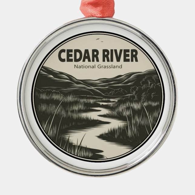 National Grassland Stream an der Cedar Ornament Aus Metall (Vorne)