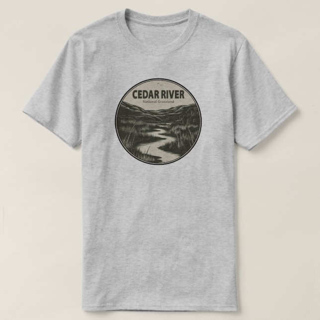 National Grassland Stream an der Cedar T-Shirt (Design vorne)
