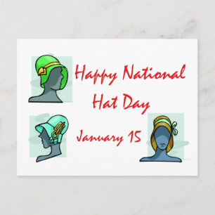 National Hat Day 15. Januar Postkarte