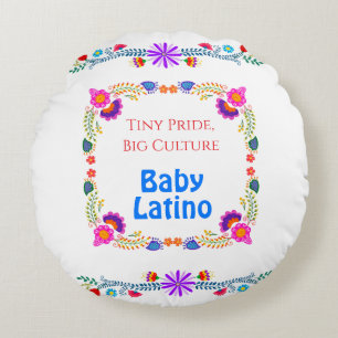 National Hispanic Heritage Bunte Blumen Rundes Kissen