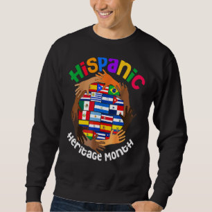 National Hispanic Heritage Monat Alle Länder Fla Sweatshirt