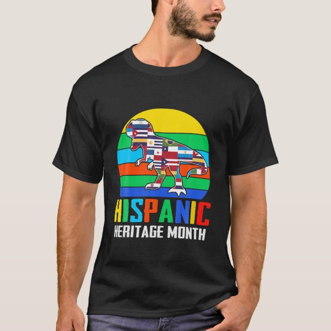National Hispanic Heritage Month Dinosaurs Latino T-Shirt (Vorderseite)