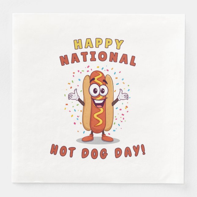 National Hot Dog Day Papiertücher Serviette (Vorderseite)