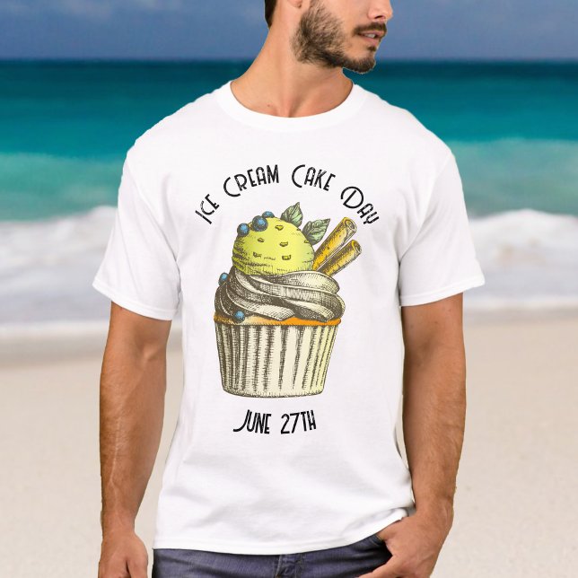 National Ice Cream Cake Day Custom Men's T-Shirt (Von Creator hochgeladen)