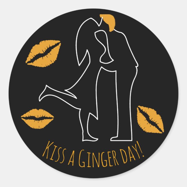 National Kiss a Ginger Day Runder Aufkleber (Vorderseite)