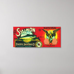 National Lachs Can LabelKodiak, AK Leinwanddruck