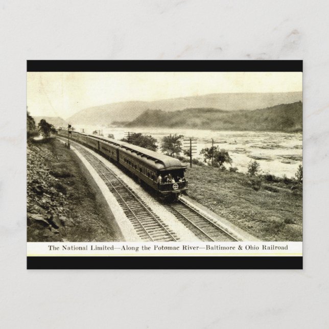 National Limited Baltimore & Ohio Railroad c1920s Postkarte (Vorderseite)