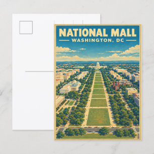 National Mall Washington DC Vintage Reisegeschenke Postkarte