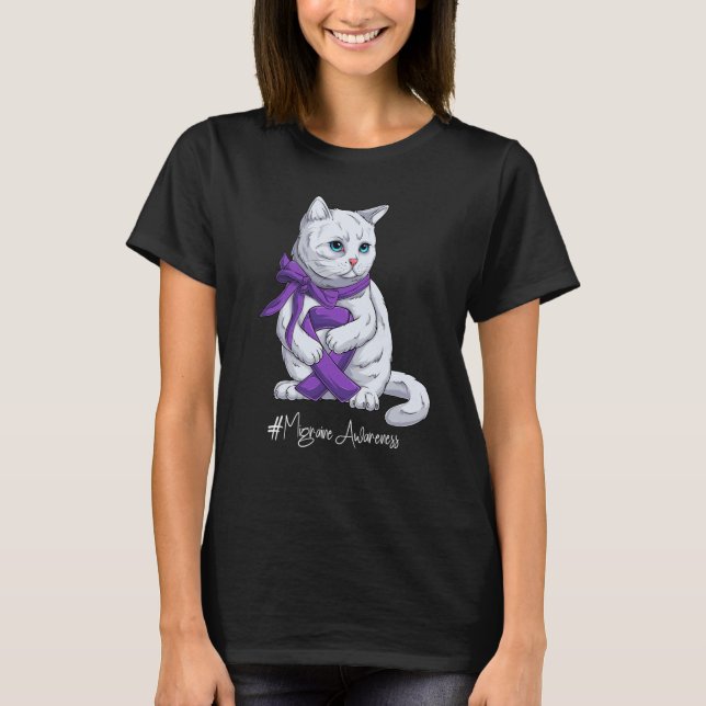 National Migraine Awareness Month Purple Ribbon Cu T-Shirt (Vorderseite)
