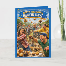 National Muffin Day Greeting Card, Muffin Fight! Karte