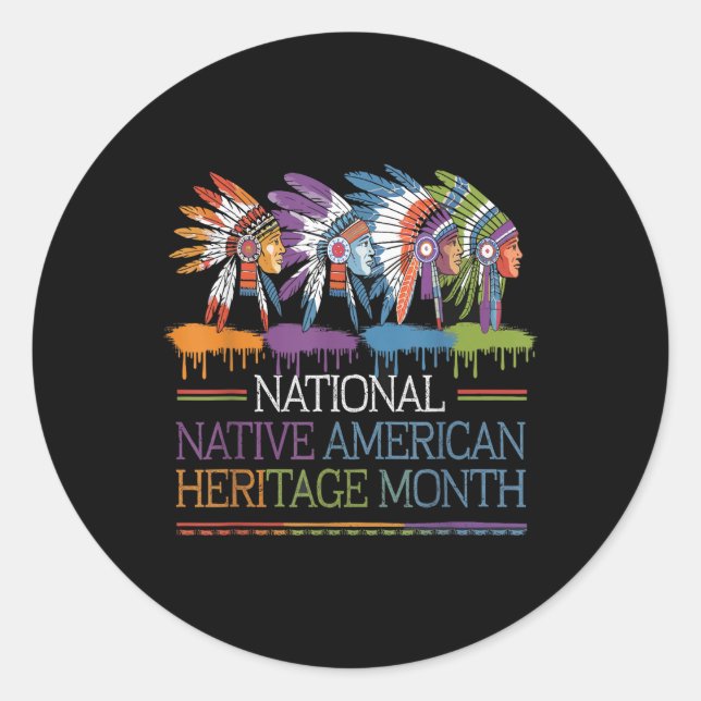National National National Native American Heritag Runder Aufkleber (Vorderseite)