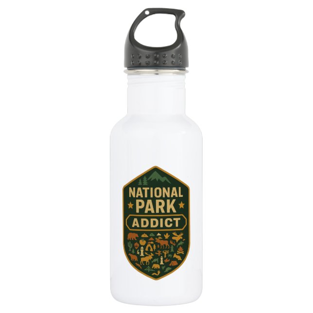 National Park Addict Premium Edelstahlflasche (Vorderseite)
