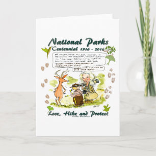 National Park Centennial Photographer Cartoon Karte