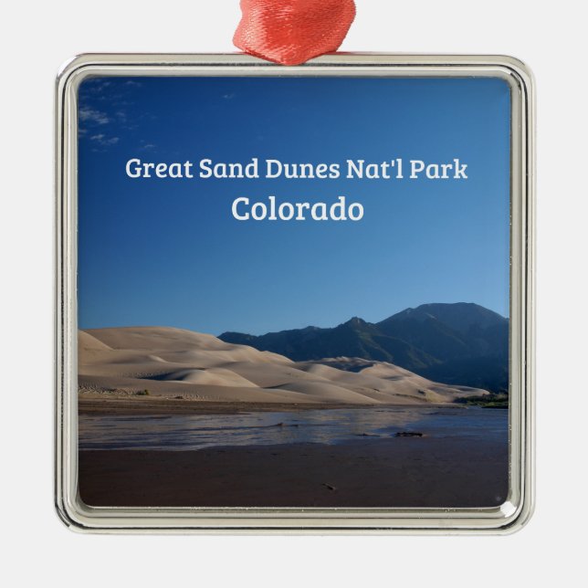 National Park der Great Sand Dunes, CO Silbernes Ornament (Vorne)