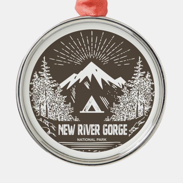 National Park der New River Gorge Ornament Aus Metall (Vorne)