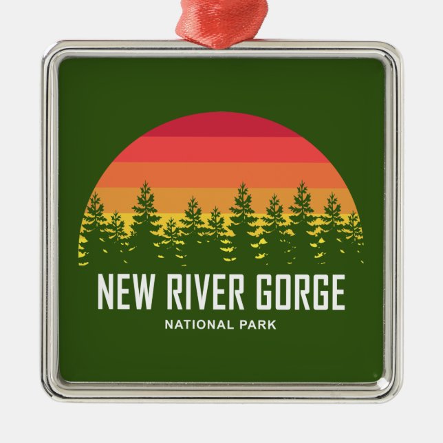 National Park der New River Gorge Ornament Aus Metall (Vorne)