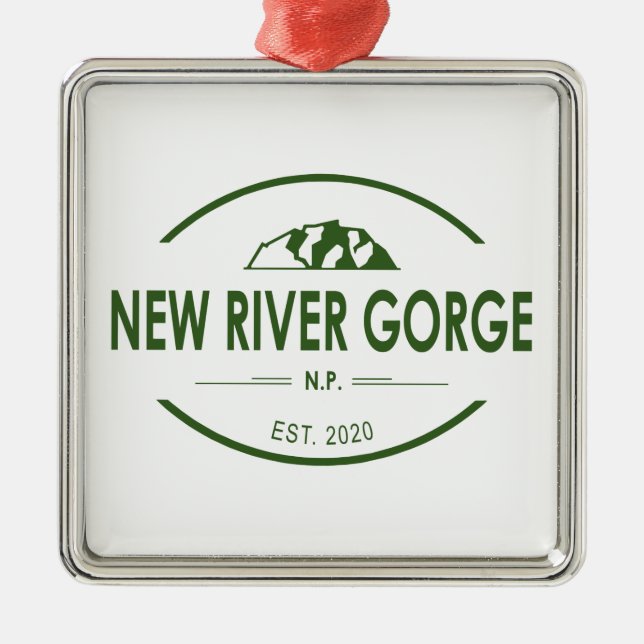 National Park der New River Gorge Ornament Aus Metall (Vorne)