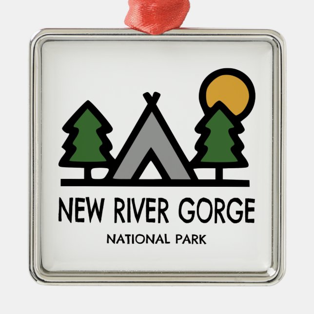 National Park der New River Gorge Ornament Aus Metall (Vorne)