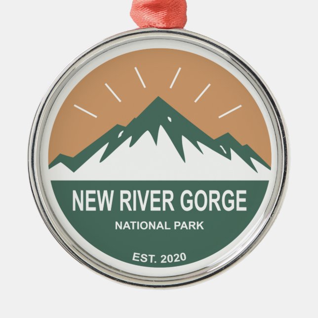 National Park der New River Gorge Ornament Aus Metall (Vorne)