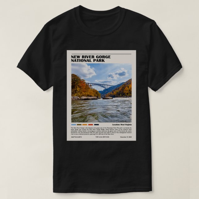 National Park der New River Gorge T-Shirt (Design vorne)