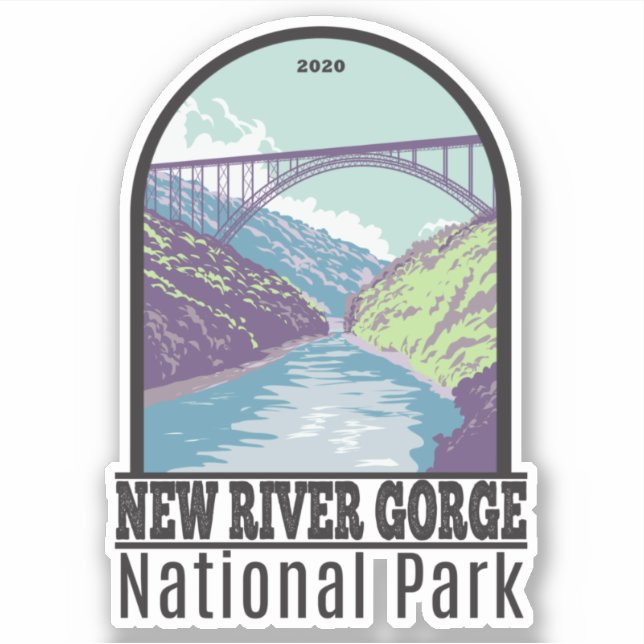 National Park der New River Gorge West Virginia Br Aufkleber (Vorderseite)