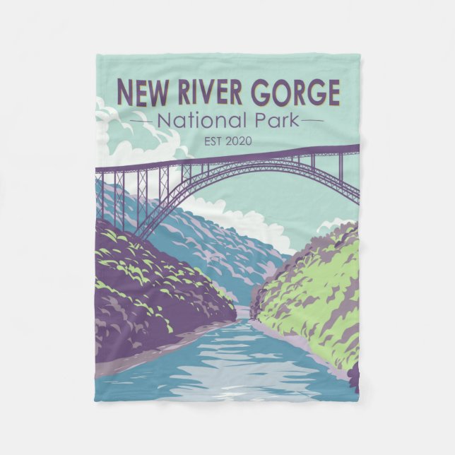 National Park der New River Gorge West Virginia Br Fleecedecke (Vorderseite)