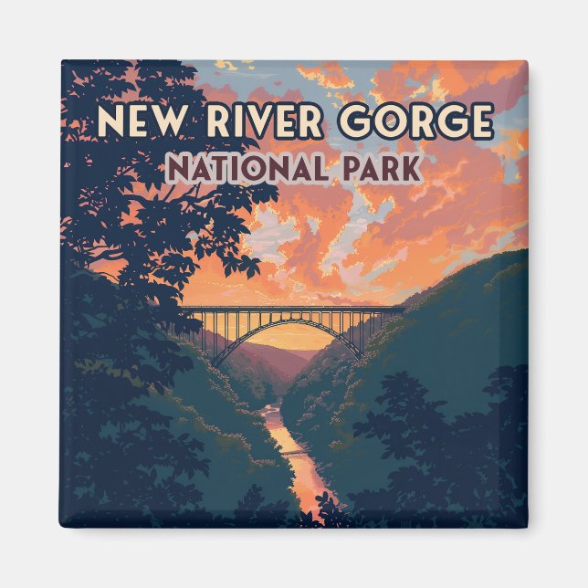 National Park der New River Gorge West Virginia Br Magnet (Vorne)
