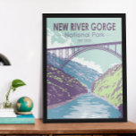 National Park der New River Gorge West Virginia Br Poster<br><div class="desc">Neue Vektorgrafik der River Gorge. Der Park ist Zuhause zu einigen der besten Wildwasser-Rafting des Landes und ist auch einer der beliebtesten Klettergebiete an der Ostküste.</div>