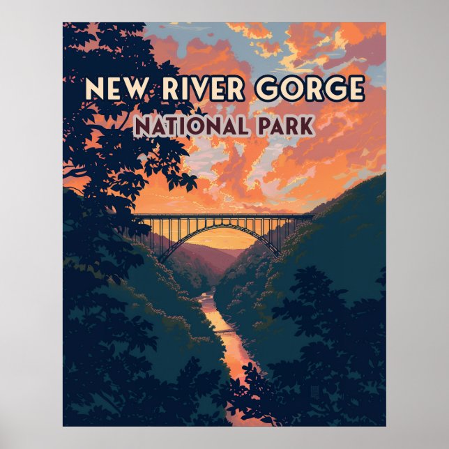 National Park der New River Gorge West Virginia Br Poster (Vorne)