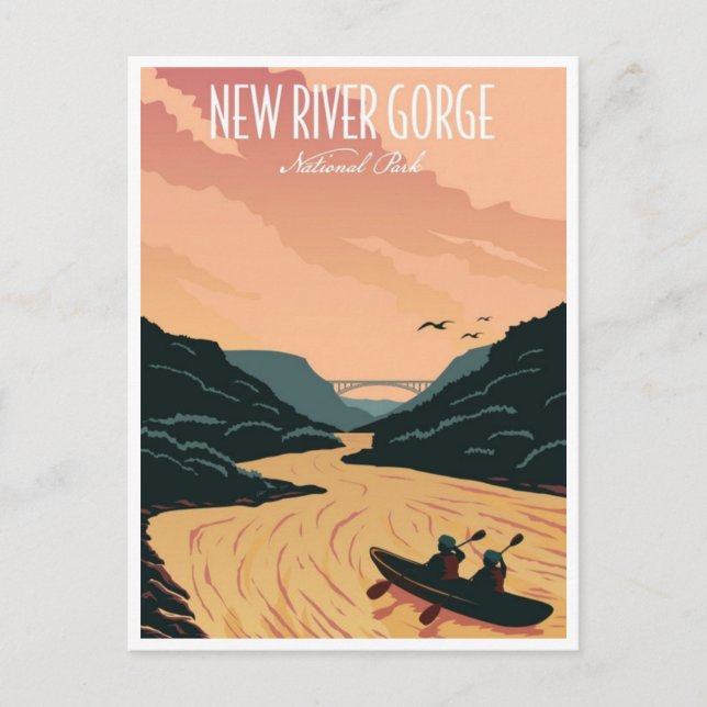 National Park der New River Gorge West Virginia Br Postkarte (Vorderseite)