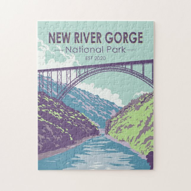 National Park der New River Gorge West Virginia Br Puzzle (Vertikal)