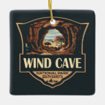 National Park der Windhöhlen - Illustration Retro  Keramikornament<br><div class="desc">Wind Cave Vektorgrafik Design. Die Höhle gilt als das dichteste Höhlensystem der Welt.</div>