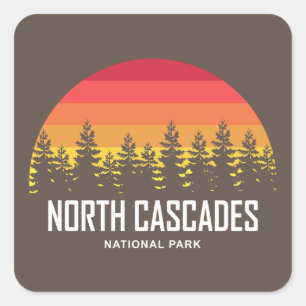 National Park North Cascades Quadratischer Aufkleber