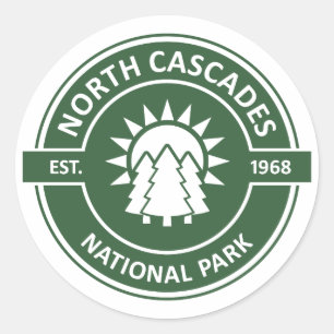National Park North Cascades Runder Aufkleber