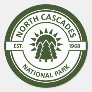 National Park North Cascades Runder Aufkleber
