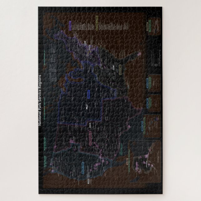 National Park Service Region Karte Puzzle (Vertikal)