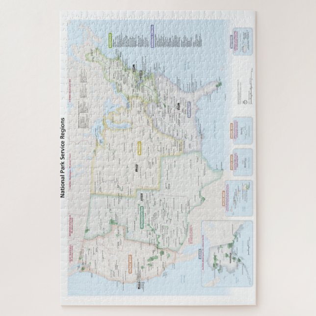 National Park Service Region Karte Puzzle (Vertikal)