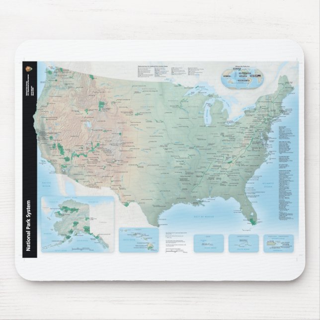 National Park Service-Systems-Karte Mousepad (Vorne)