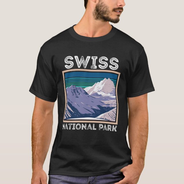 National Park Souvenir Swiss Alps Switzerland Moun T-Shirt (Vorderseite)