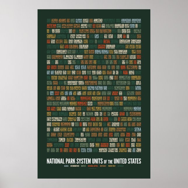 National Park System Units of the US (408) Poster (Vorne)