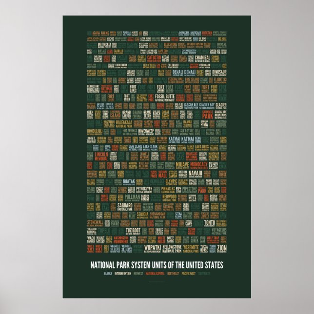 National Park System Units of the US (417) Poster (Vorne)
