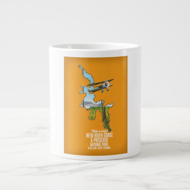 National Park und Erhaltung der New River Gorge. Jumbo-Tasse (Vorderseite)